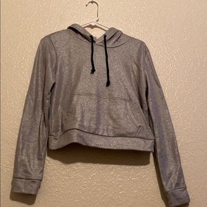Forever 21 Metallic Cropped Hoodie